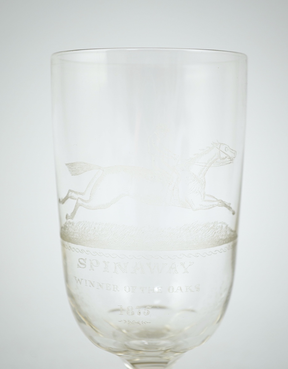 A Victorian horse racing goblet, c.1875